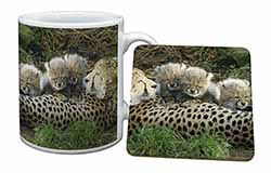 Cheetah and Newborn Babies Mug and Coaster Set