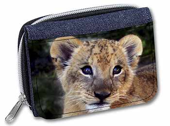 Cute Lion Cub Unisex Denim Purse Wallet