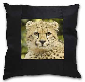 Cheetah Black Satin Feel Scatter Cushion