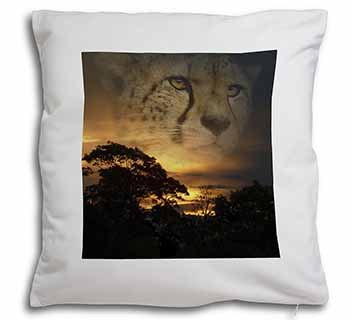 Cheetah Watch Soft White Velvet Feel Scatter Cushion