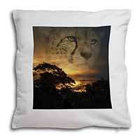 Cheetah Watch Soft White Velvet Feel Scatter Cushion