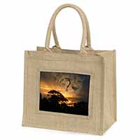 Cheetah Watch Natural/Beige Jute Large Shopping Bag