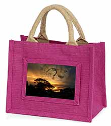 Cheetah Watch Little Girls Small Pink Jute Shopping Bag