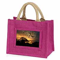 Cheetah Watch Little Girls Small Pink Jute Shopping Bag