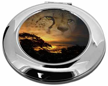 Cheetah Watch Make-Up Round Compact Mirror