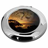 Cheetah Watch Make-Up Round Compact Mirror