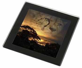 Cheetah Watch Black Rim High Quality Glass Coaster