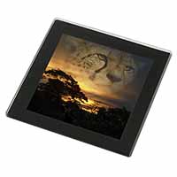 Cheetah Watch Black Rim High Quality Glass Coaster