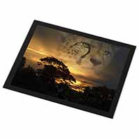 Cheetah Watch Black Rim High Quality Glass Placemat