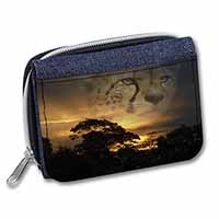 Cheetah Watch Unisex Denim Purse Wallet