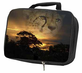 Cheetah Watch Black Insulated School Lunch Box/Picnic Bag