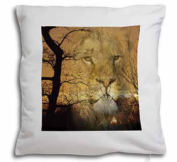 Lion Spirit Watch Soft White Velvet Feel Scatter Cushion