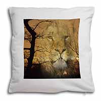 Lion Spirit Watch Soft White Velvet Feel Scatter Cushion