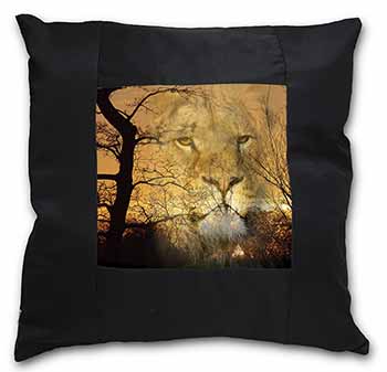 Lion Spirit Watch Black Satin Feel Scatter Cushion