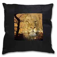 Lion Spirit Watch Black Satin Feel Scatter Cushion