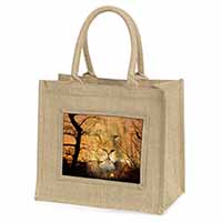 Lion Spirit Watch Natural/Beige Jute Large Shopping Bag