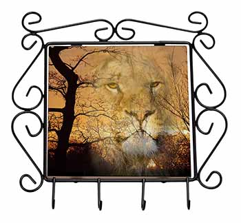 Lion Spirit Watch Wrought Iron Key Holder Hooks