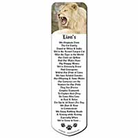 Roaring White Lion Bookmark, Book mark, Printed full colour