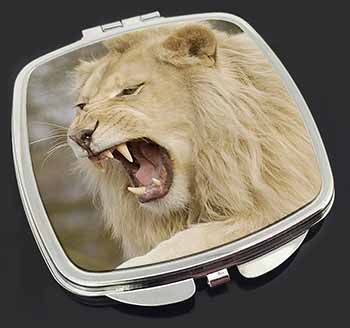 Roaring White Lion Make-Up Compact Mirror