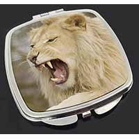 Roaring White Lion Make-Up Compact Mirror