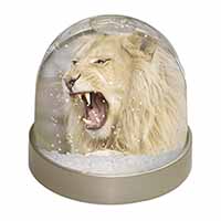Roaring White Lion Snow Globe Photo Waterball