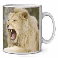 Roaring White Lion Ceramic 10oz Coffee Mug/Tea Cup