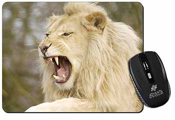 Roaring White Lion Computer Mouse Mat