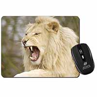 Roaring White Lion Computer Mouse Mat