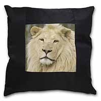 Gorgeous White Lion Black Satin Feel Scatter Cushion