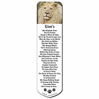 Gorgeous White Lion Bookmark, Book mark, Printed full colour