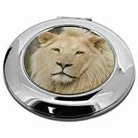 Gorgeous White Lion Make-Up Round Compact Mirror