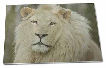 Large Glass Cutting Chopping Board Gorgeous White Lion