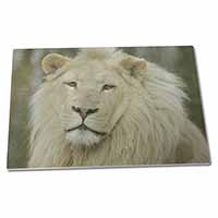 Large Glass Cutting Chopping Board Gorgeous White Lion