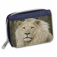 Gorgeous White Lion Unisex Denim Purse Wallet