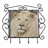 Gorgeous White Lion Wrought Iron Key Holder Hooks