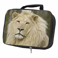 Gorgeous White Lion Black Insulated School Lunch Box/Picnic Bag