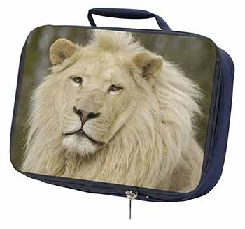 Gorgeous White Lion Navy Insulated School Lunch Box/Picnic Bag
