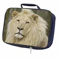 Gorgeous White Lion Navy Insulated School Lunch Box/Picnic Bag