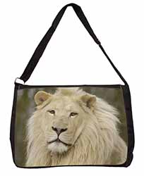 Gorgeous White Lion Large Black Laptop Shoulder Bag School/College