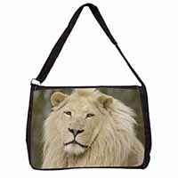 Gorgeous White Lion Large Black Laptop Shoulder Bag School/College