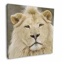 White Lion Square Canvas 12"x12" Wall Art Picture Print