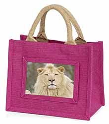 White Lion Little Girls Small Pink Jute Shopping Bag