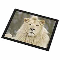 White Lion Black Rim High Quality Glass Placemat