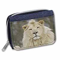 White Lion Unisex Denim Purse Wallet