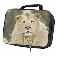 White Lion Black Insulated School Lunch Box/Picnic Bag