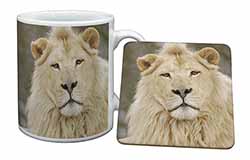 White Lion Mug and Coaster Set