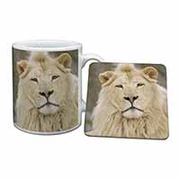 White Lion Mug and Coaster Set