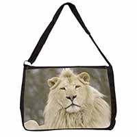 White Lion Large Black Laptop Shoulder Bag School/College