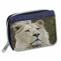 White Lion Unisex Denim Purse Wallet
