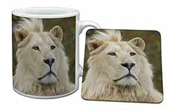 White Lion Mug and Coaster Set